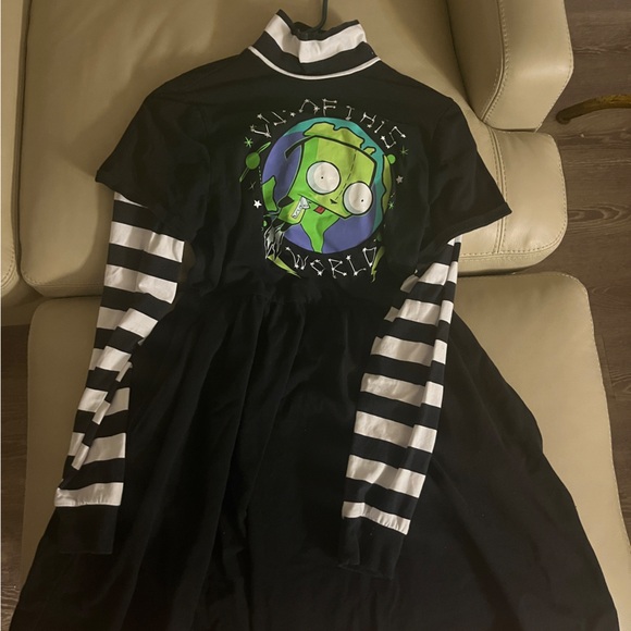 Invader Zim GIR Stripe Twofer Dress Size Small - Picture 3 of 4